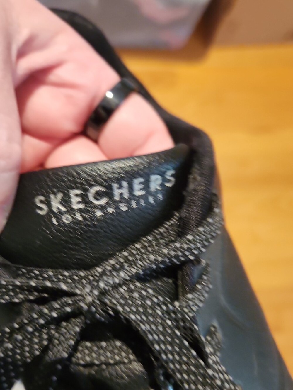 Skechers Womens Black Arch Fit Lace-Up Athletic Sneakers - Picture 5 of 6